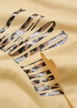 bonprix bonprix Camisetas>Camiseta oversize en suave mezcla de algodón Amarillo claro estampado