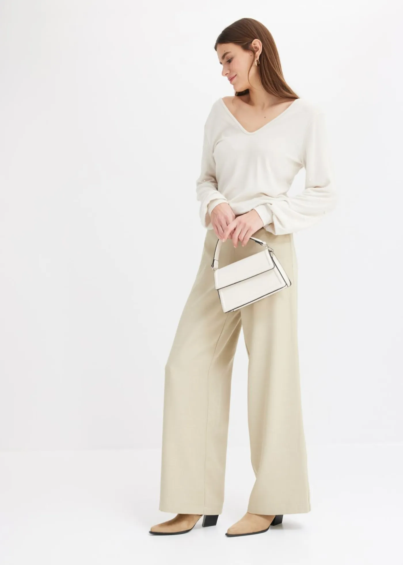 Mujer bonprix bonprix Camiseta polar con perlas