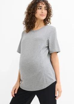 Mujer bonprix bonprix Camiseta premamá de algodón orgánico con una discreta función de lactancia