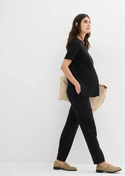 Mujer bonprix bonprix Camiseta premamá y de lactancia 2 en 1 de algodón orgánico con aberturas laterales