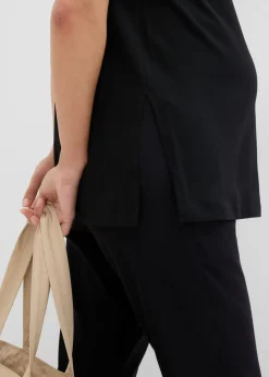 Mujer bonprix bonprix Camiseta premamá y de lactancia 2 en 1 de algodón orgánico con aberturas laterales