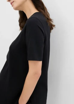 Mujer bonprix bonprix Camiseta premamá y de lactancia 2 en 1 de algodón orgánico con aberturas laterales