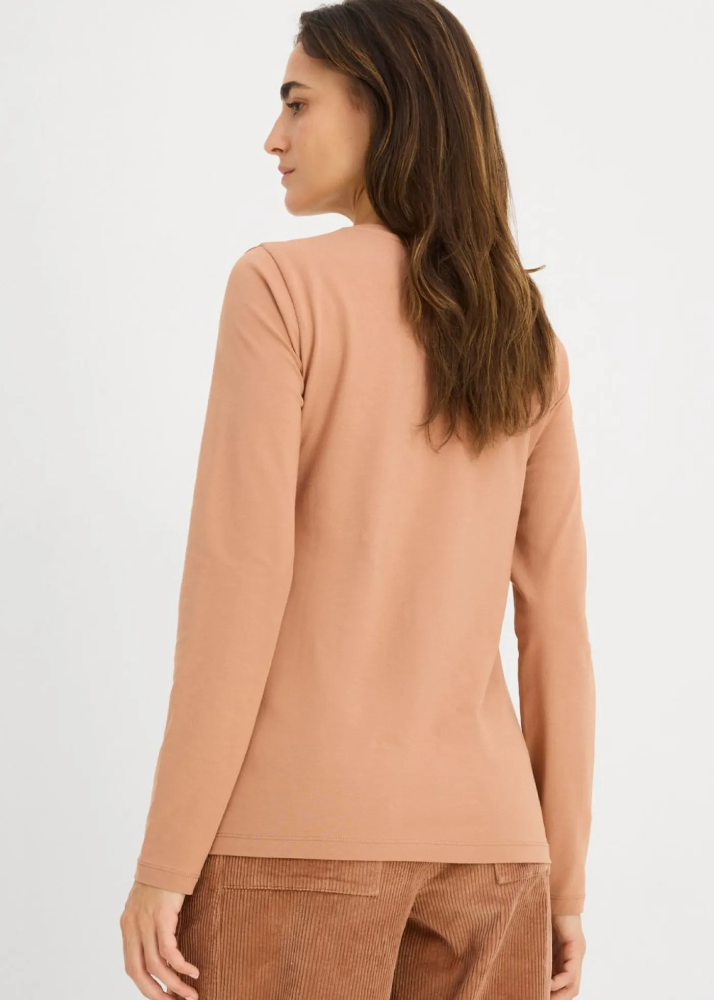 bonprix bonprix Básicos|Camisetas>Camiseta slim fit con algodón orgánico puro (2 unidades) Batido de chocolate/verde oliva