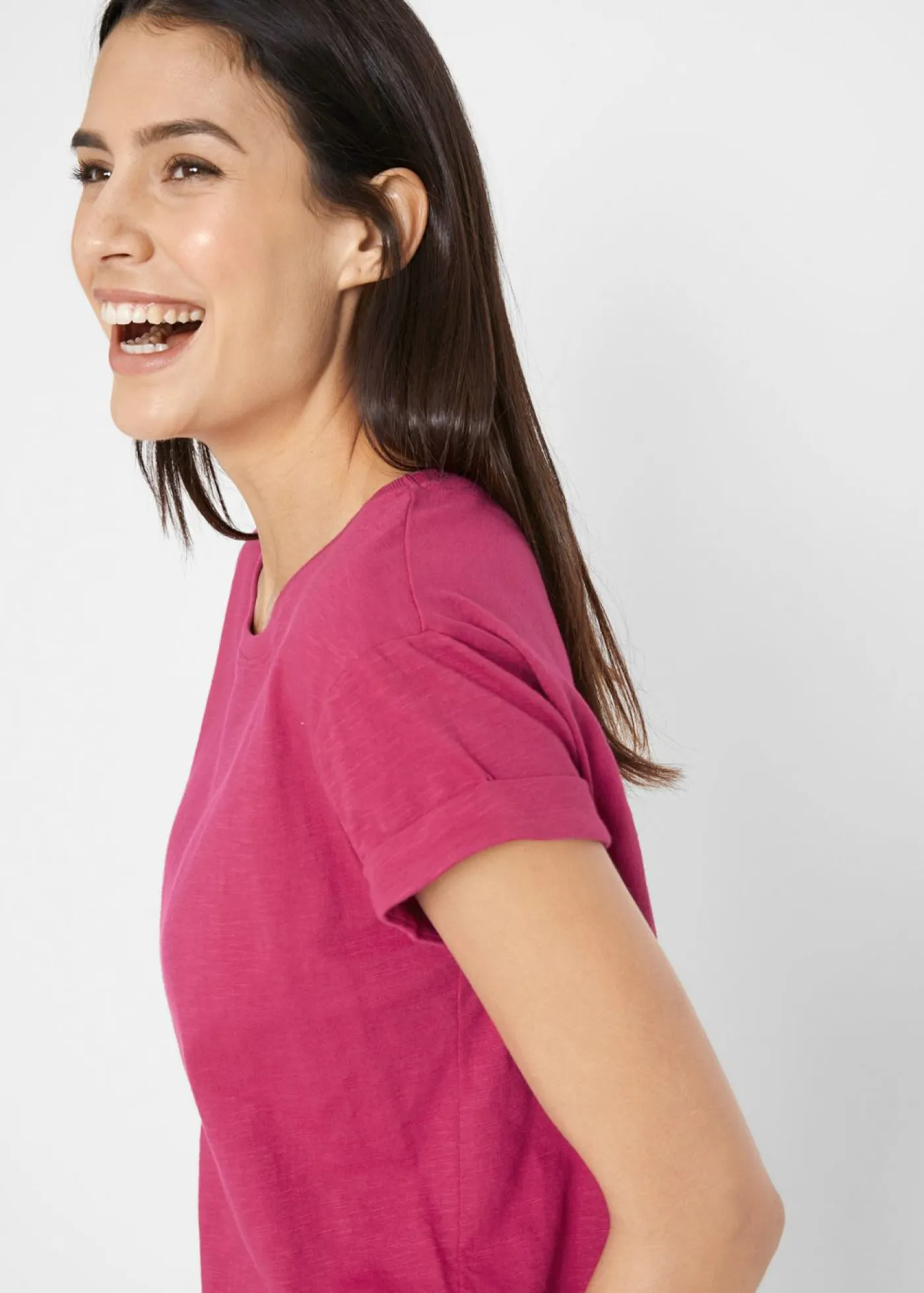 bonprix bonprix Básicos|Camisetas>Camiseta tipo boxy fucsia