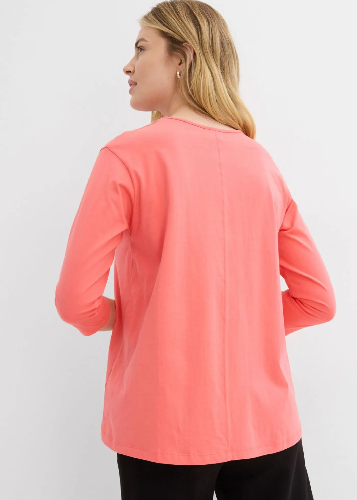 bonprix bonprix Camisetas>Camiseta tipo boxy de algodón orgánico Salmón claro