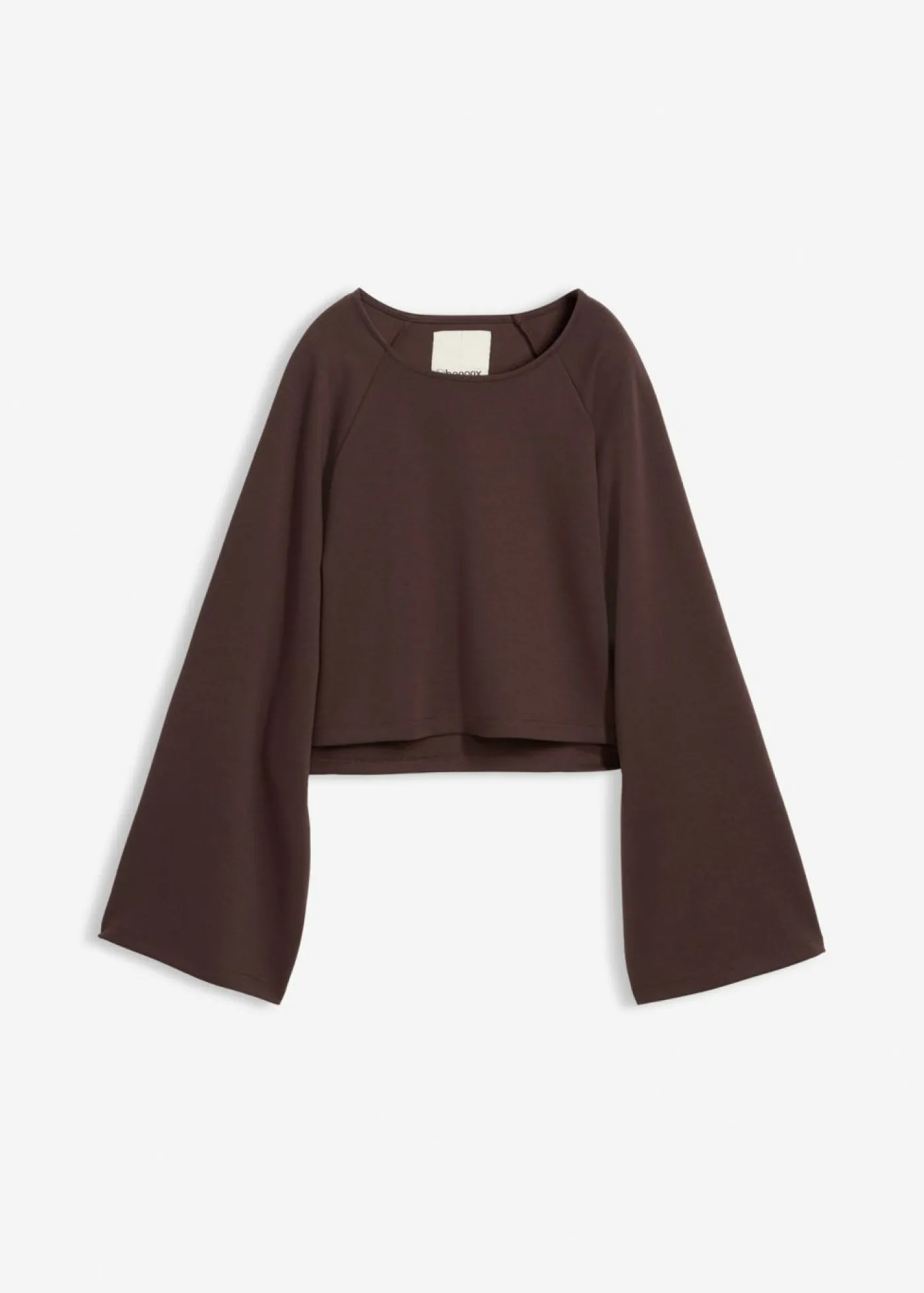 bonprix bonprix Esenciales|Camisetas>Camiseta tipo capa de manga larga Marrón oscuro