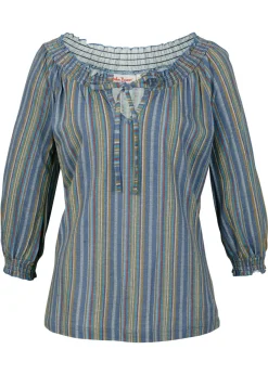 Mujer bonprix bonprix Camiseta tipo túnica con mangas 3/4 y estampado de rayas