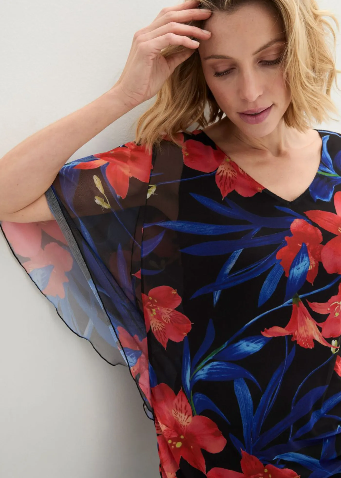 Mujer bonprix bonprix Camiseta tipo túnica de malla