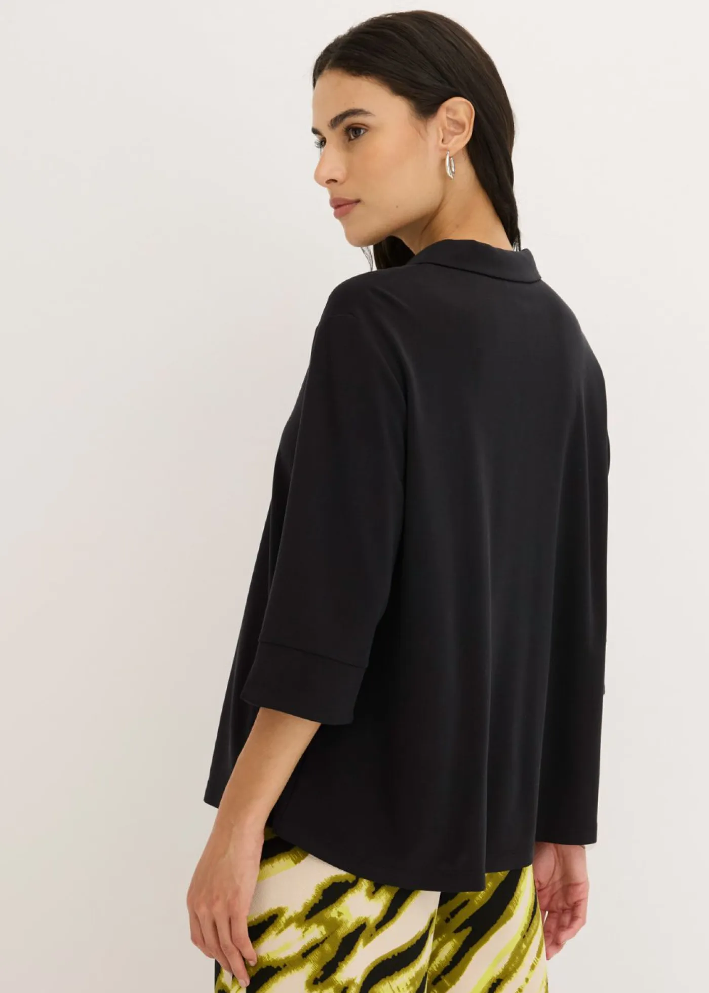 Mujer bonprix bonprix Camiseta tipo túnica de mezcla de piqué y viscosa fluida