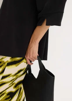 Mujer bonprix bonprix Camiseta tipo túnica de mezcla de piqué y viscosa fluida