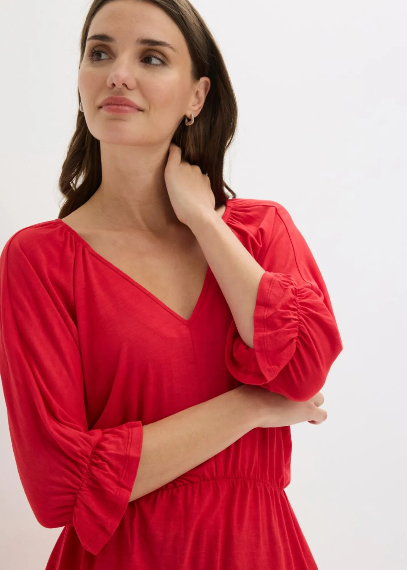 bonprix bonprix Camisetas>Camiseta tipo túnica en mezcla de viscosa fresa