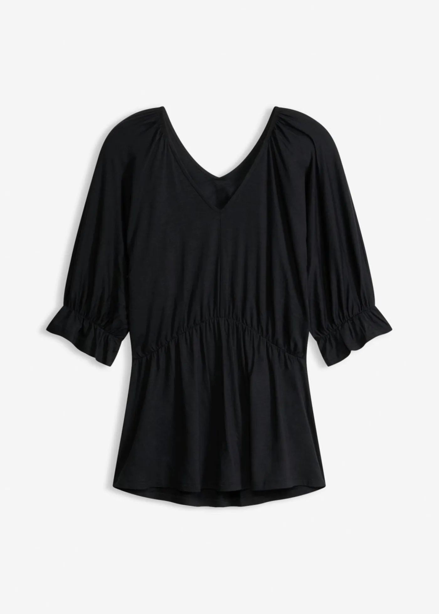 bonprix bonprix Camisetas>Camiseta tipo túnica en mezcla de viscosa Negro