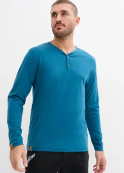 Hombre bonprix bonprix Camiseta (2 unidades) de algodón orgánico puro con manga larga y cuello henley