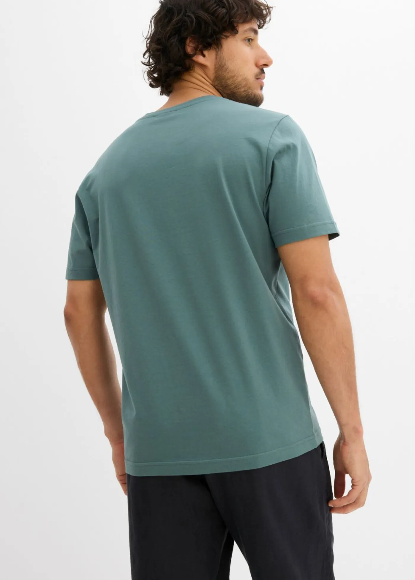 bonprix bonprix Camisetas Y Polos>Camiseta (2 unidades) de algodón puro azul marino+verde grisáceo