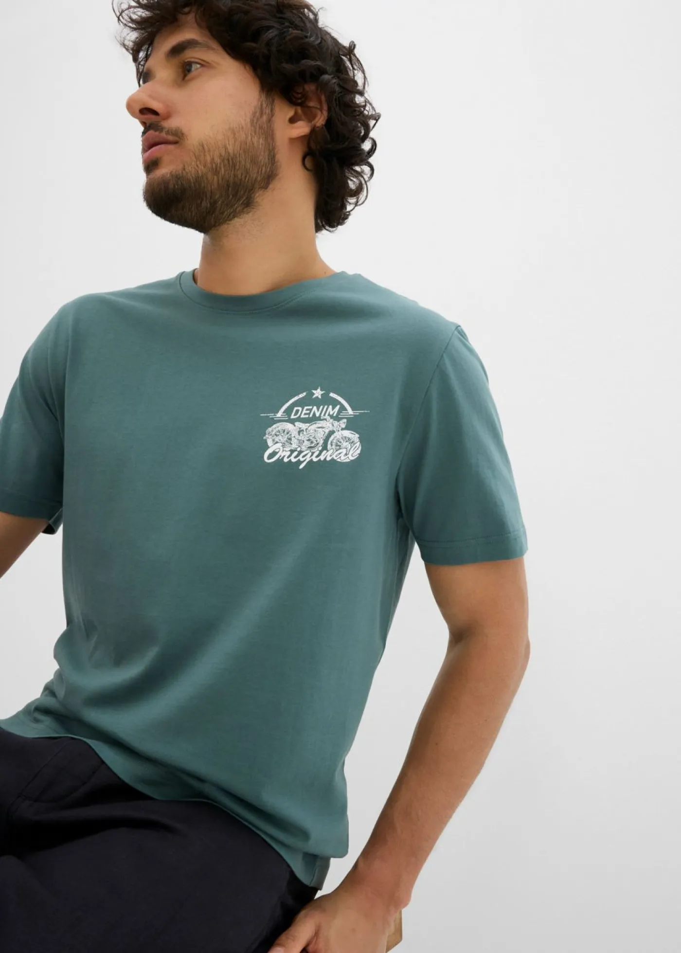 bonprix bonprix Camisetas Y Polos>Camiseta (2 unidades) de algodón puro azul marino+verde grisáceo