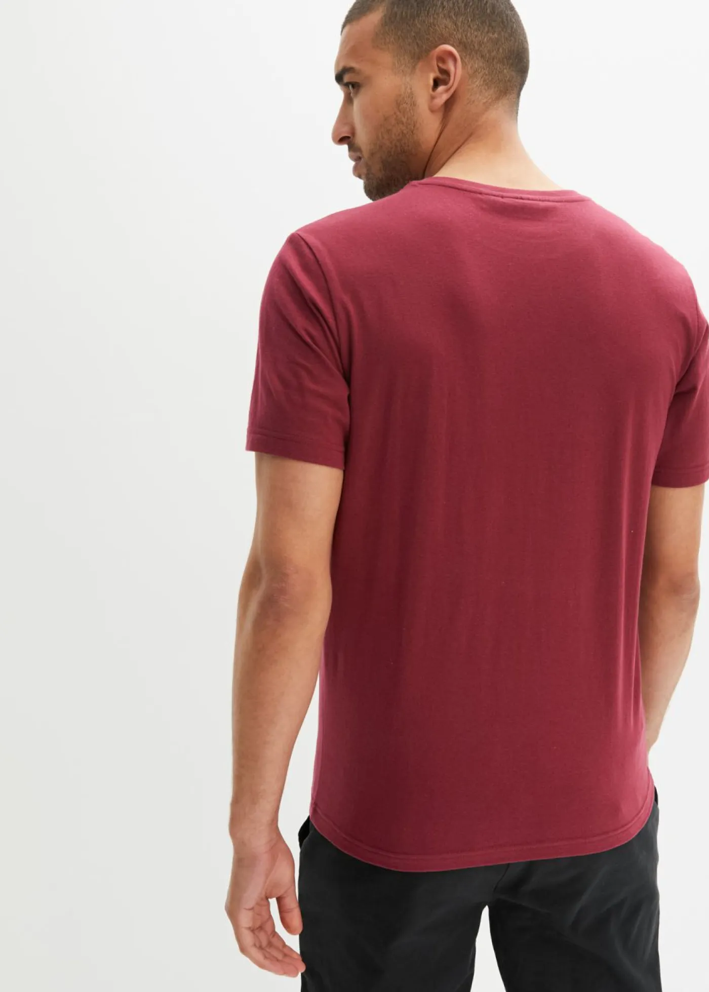 bonprix bonprix Camisetas Y Polos|Novedades>Camiseta (2 unidades) de corte regular Burdeos+verde sombra estampado