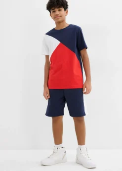 Niños bonprix bonprix Camiseta y bermudas de chándal (conjunto de 2 piezas) de algodón orgánico puro