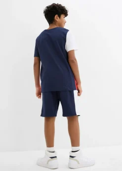 Niños bonprix bonprix Camiseta y bermudas de chándal (conjunto de 2 piezas) de algodón orgánico puro