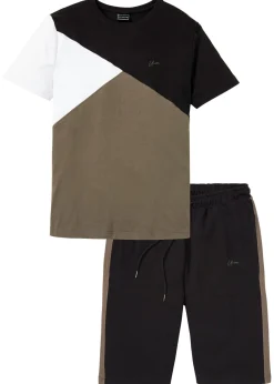 Hombre bonprix bonprix Camiseta y bermudas de chándal (2 piezas)