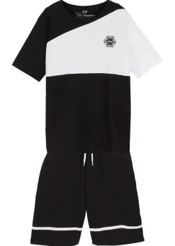 bonprix bonprix Ropa 9 A 16 Años·Camisetas|Ropa 9 A 16 Años·Shorts>Camiseta y pantalón corto (2 piezas) Blanco-negro