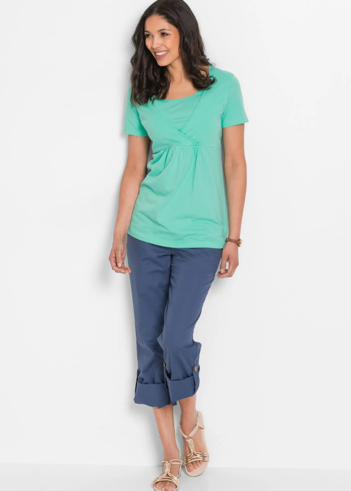 bonprix bonprix Premamá>Camisetas premamá y de lactancia 2 en 1 (2 unidades) Azul marino + mentol