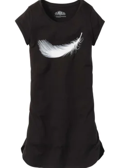 bonprix bonprix Ropa Para Dormir>Camisón corto de algodón orgánico puro Negro estampado