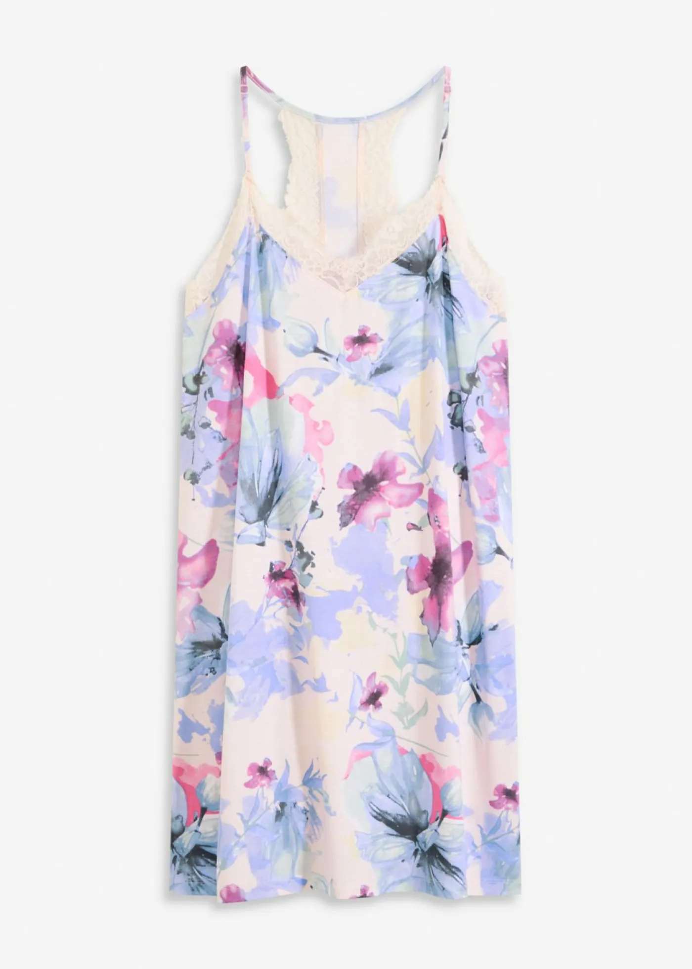 bonprix bonprix Ropa Para Dormir>Camisón corto de suave mezcla de viscosa rosa claro con flores