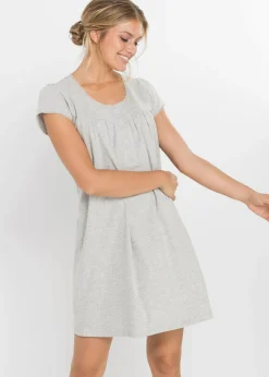 bonprix bonprix Premamá Y Lactancia|Básicos>Camisón de lactancia de algodón orgánico Gris claro jaspeado