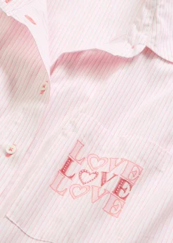 bonprix bonprix Ropa Para Dormir>Camisón holgado de algodón puro rosa cristal con rayas