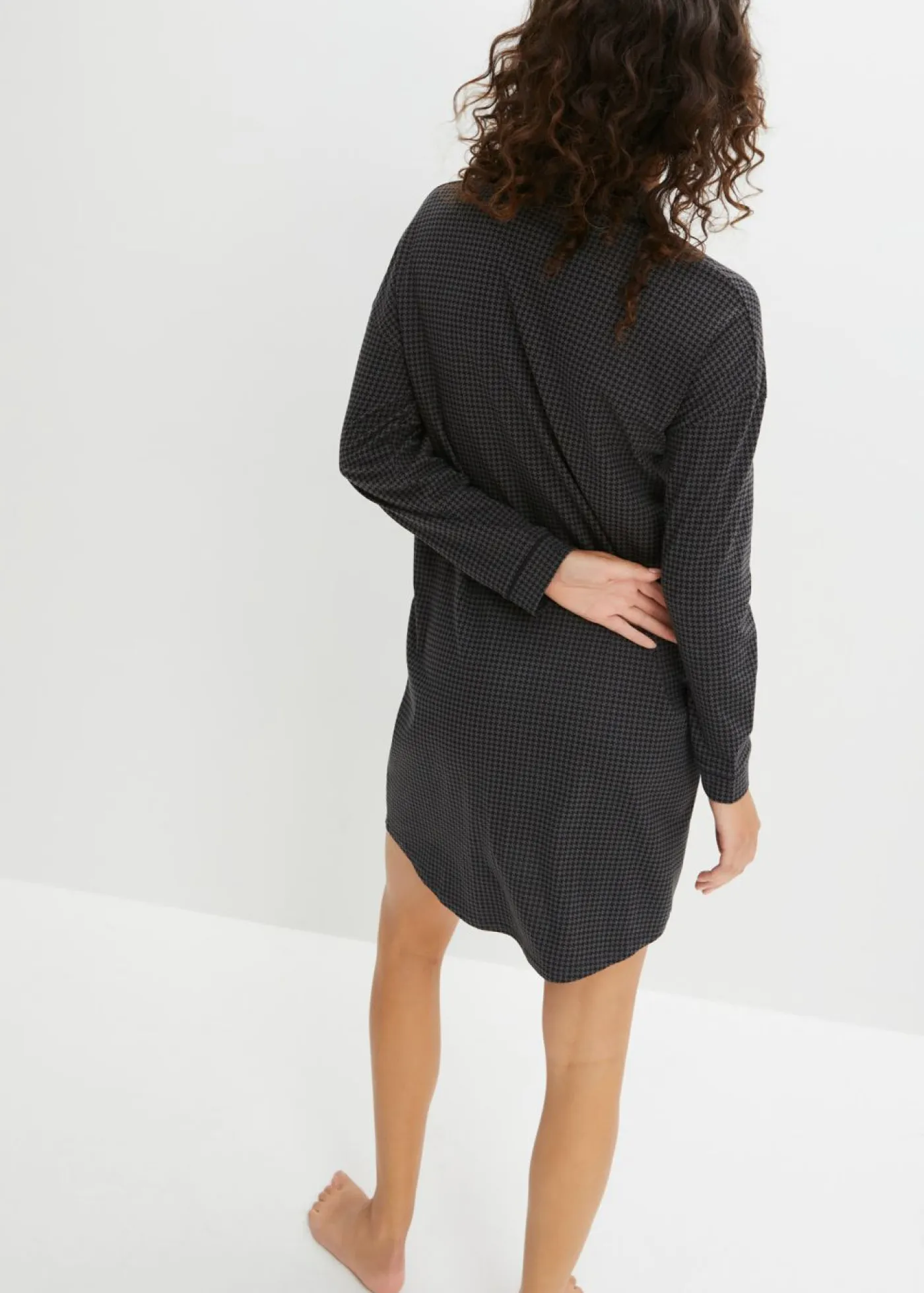 bonprix bonprix Básicos|Ropa Para Dormir>Camisón oversize de algodón puro Negro-gris estampado