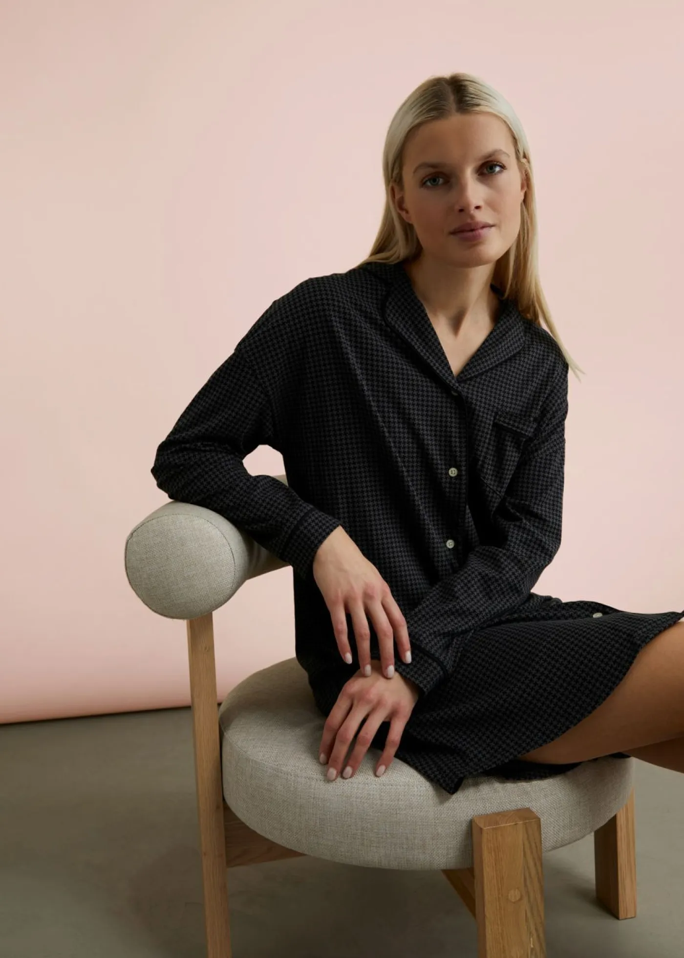 bonprix bonprix Básicos|Ropa Para Dormir>Camisón oversize de algodón puro Negro-gris estampado