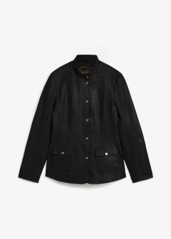 bonprix bonprix Premium|Chaquetas Y Abrigos>Cazadora de cuero en napa de cordero Negro