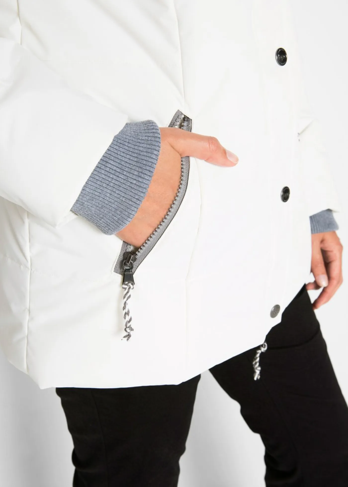bonprix bonprix Chaquetas Y Abrigos>Cazadora de invierno con aspecto 2 en 1 Blanco lana