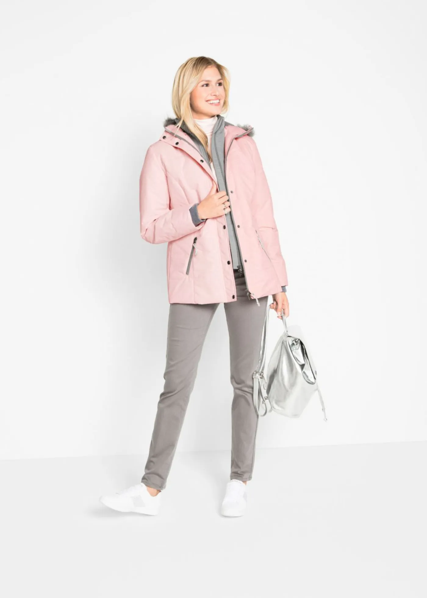 Mujer bonprix bonprix Cazadora de invierno con aspecto 2 en 1