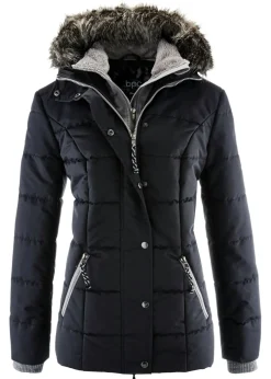 bonprix bonprix Chaquetas Y Abrigos>Cazadora de invierno con aspecto 2 en 1 Negro