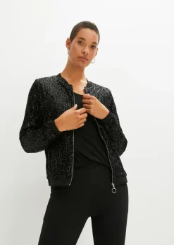 bonprix bonprix Chaquetas Y Abrigos>Cazadora de lentejuelas, Negro