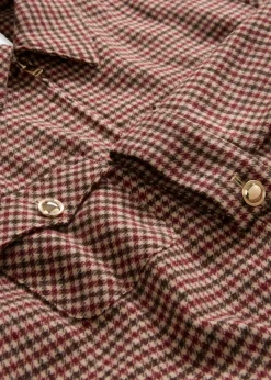 bonprix bonprix Chaquetas Y Abrigos>Cazadora de mezcla de lana suave Camel mate/azul marino de cuadros