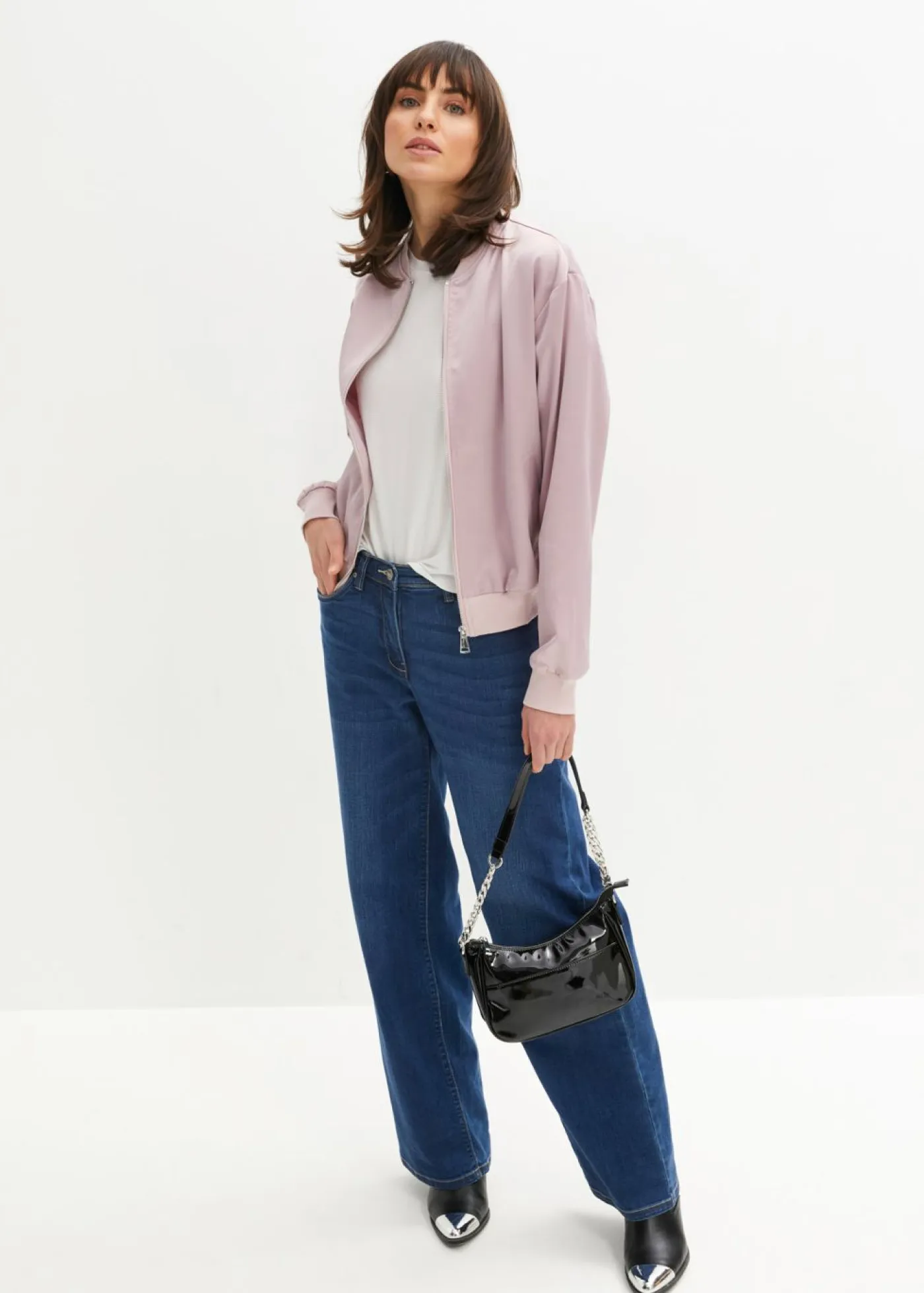 bonprix bonprix Chaquetas Y Abrigos>Cazadora de satén Rosa mate