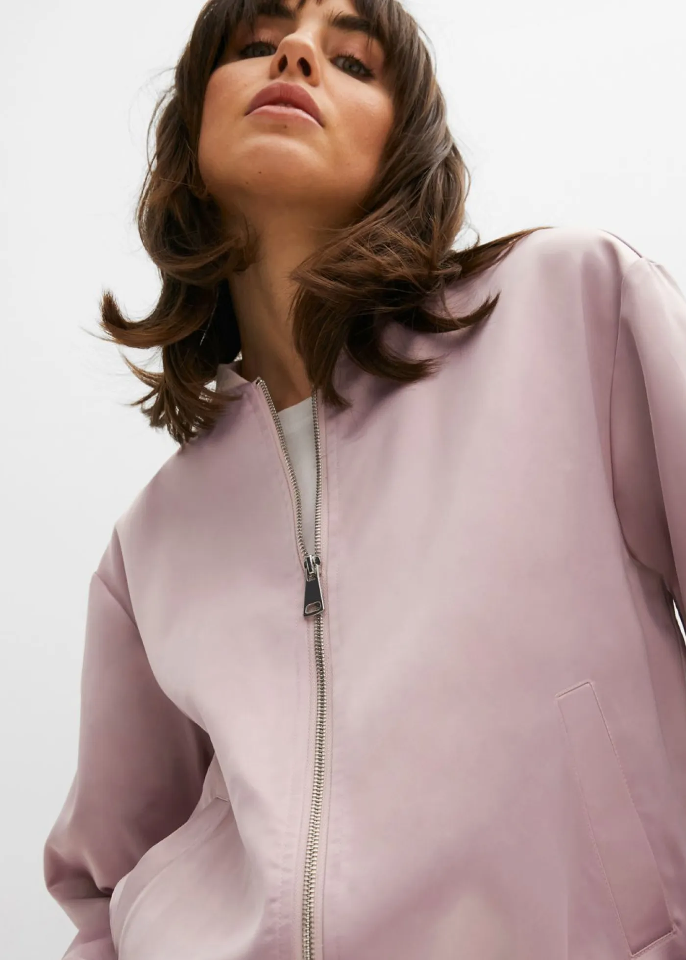 bonprix bonprix Chaquetas Y Abrigos>Cazadora de satén Rosa mate