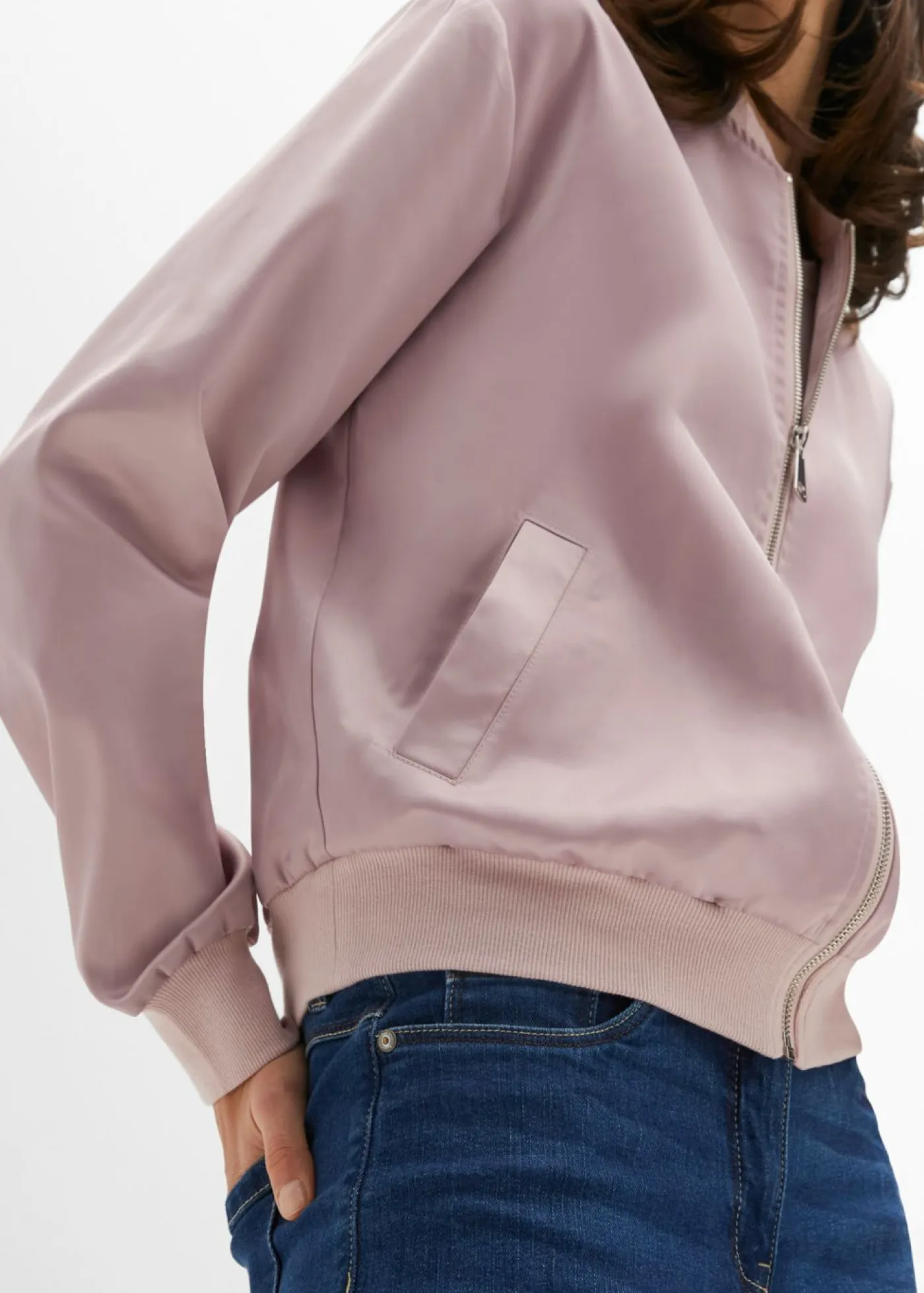 bonprix bonprix Chaquetas Y Abrigos>Cazadora de satén Rosa mate