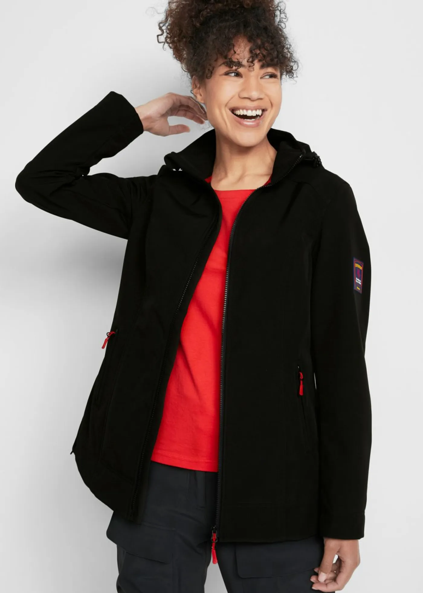 bonprix bonprix Ropa Para El Aire Libre|Ropa Deportiva>Cazadora de tejido suave impermeable Negro