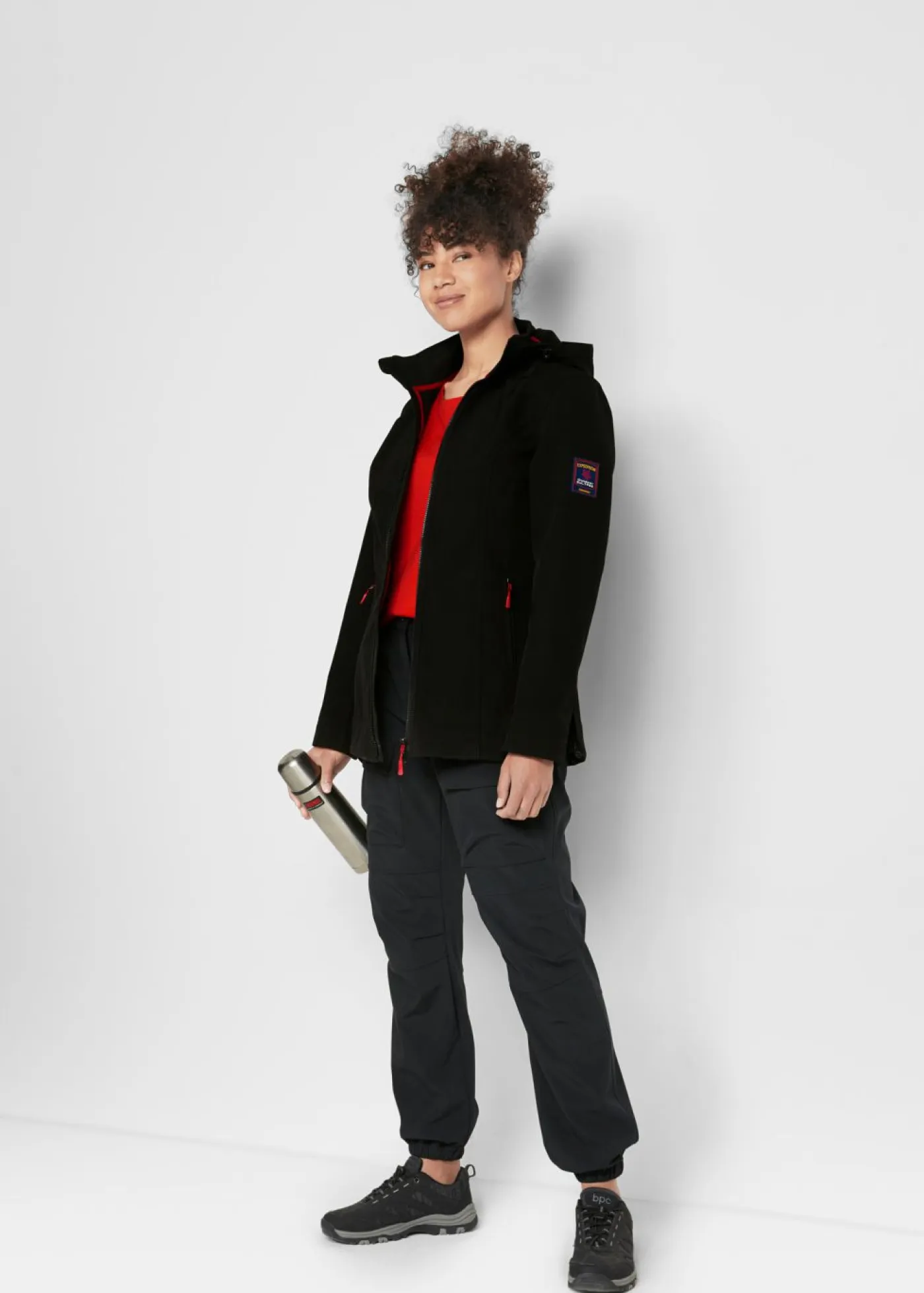 bonprix bonprix Ropa Para El Aire Libre|Ropa Deportiva>Cazadora de tejido suave impermeable Negro