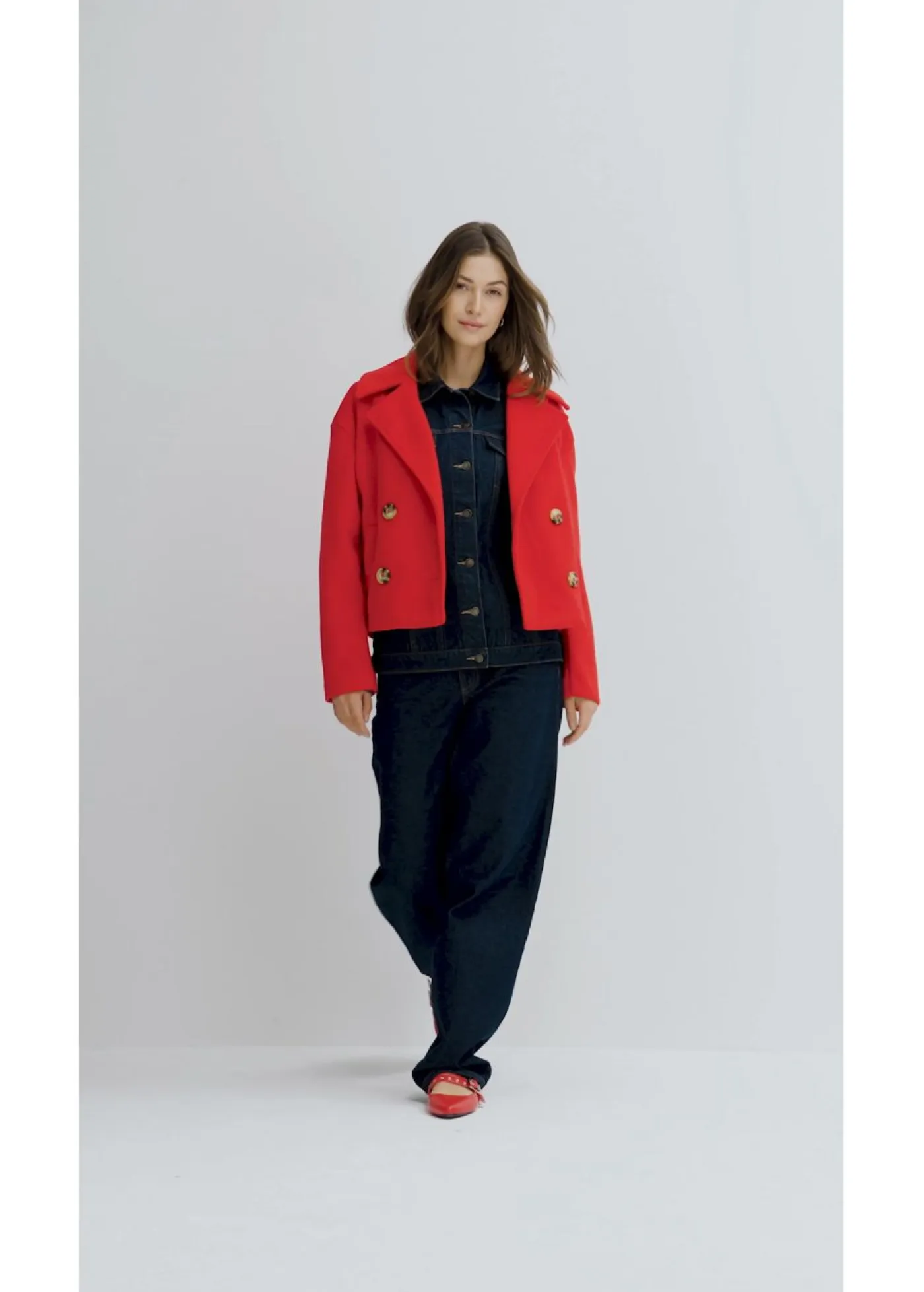 bonprix bonprix Chaquetas Y Abrigos>Cazadora vaquera ajustada Azul oscuro denim