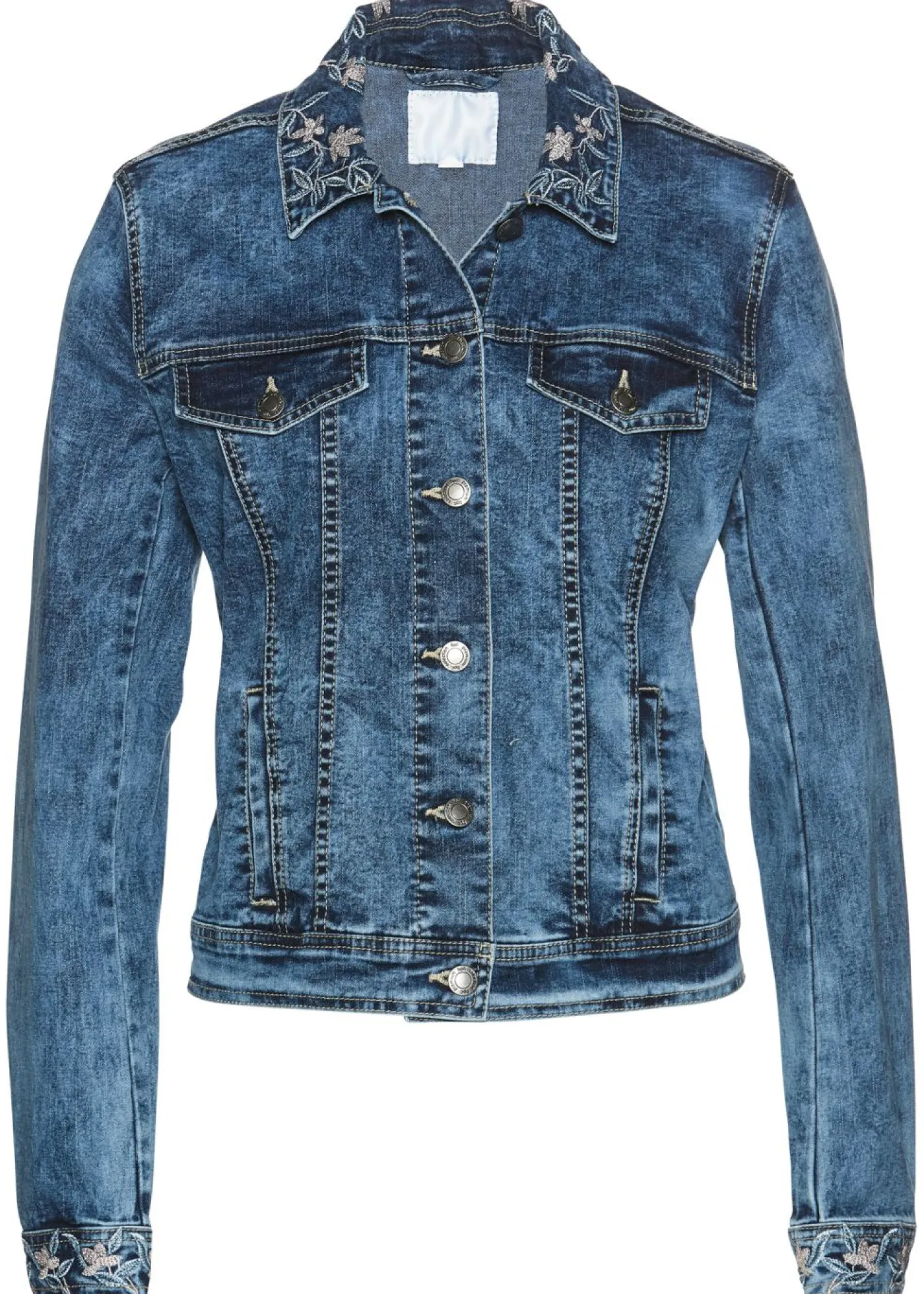 bonprix bonprix Chaquetas Y Abrigos>Cazadora vaquera con bordado Azul piedra