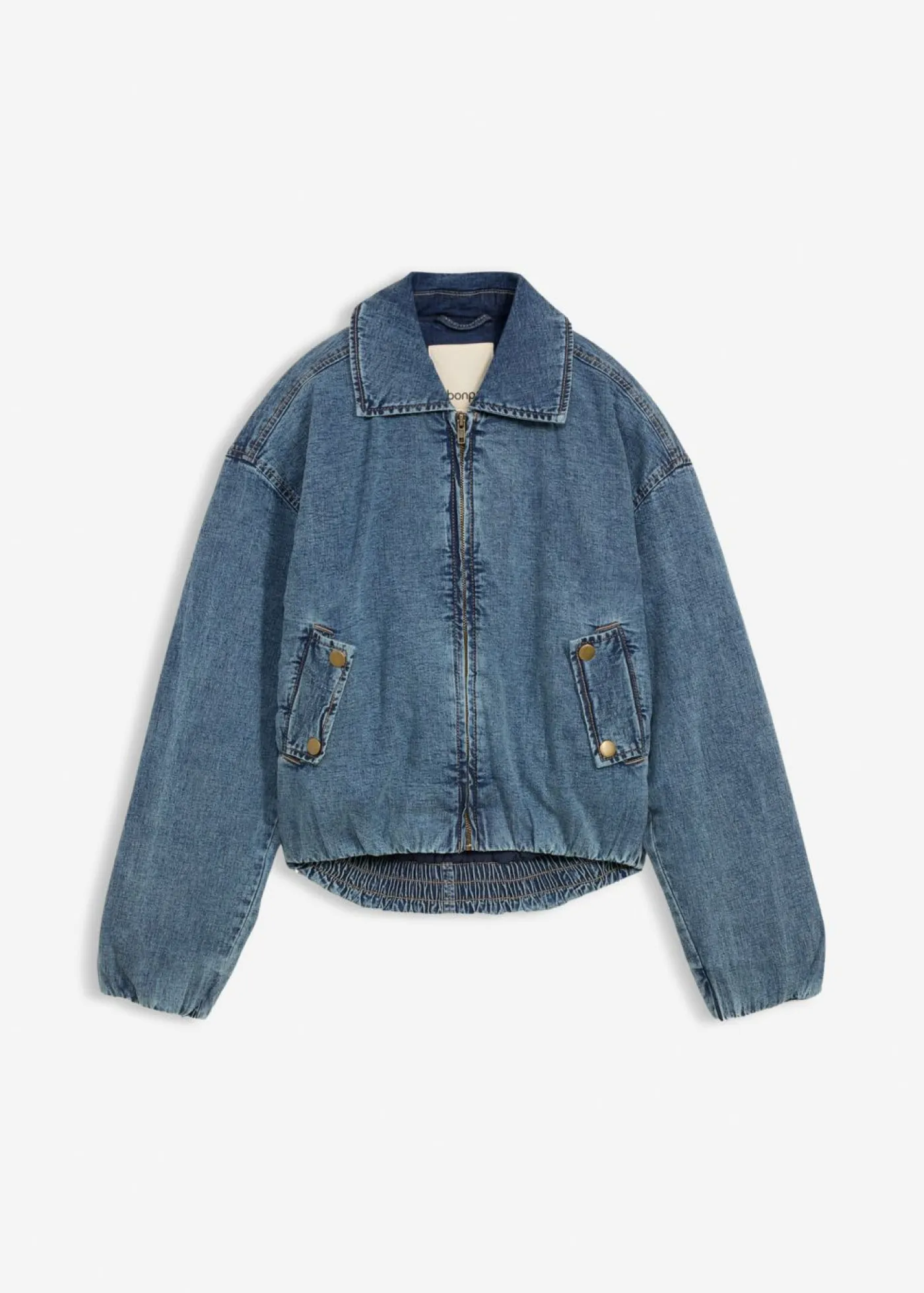 Mujer bonprix bonprix Cazadora vaquera con forro cálido, cropped