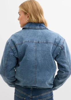 Mujer bonprix bonprix Cazadora vaquera con forro cálido, cropped