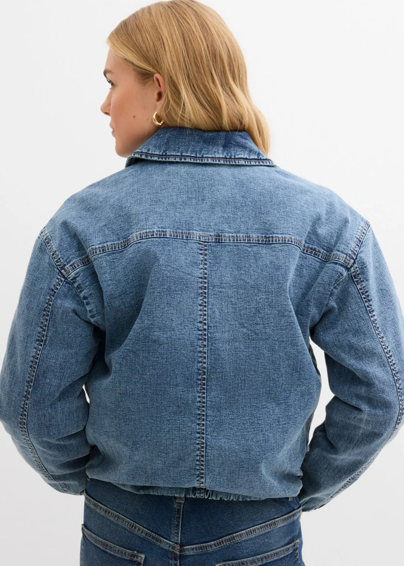 Mujer bonprix bonprix Cazadora vaquera con forro cálido, cropped