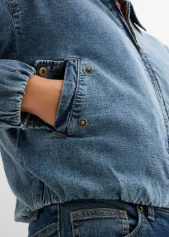 Mujer bonprix bonprix Cazadora vaquera con forro cálido, cropped