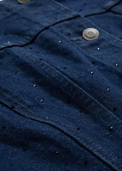 bonprix bonprix Chaquetas Y Abrigos>Cazadora vaquera con piedras brillantes Azul oscuro denim