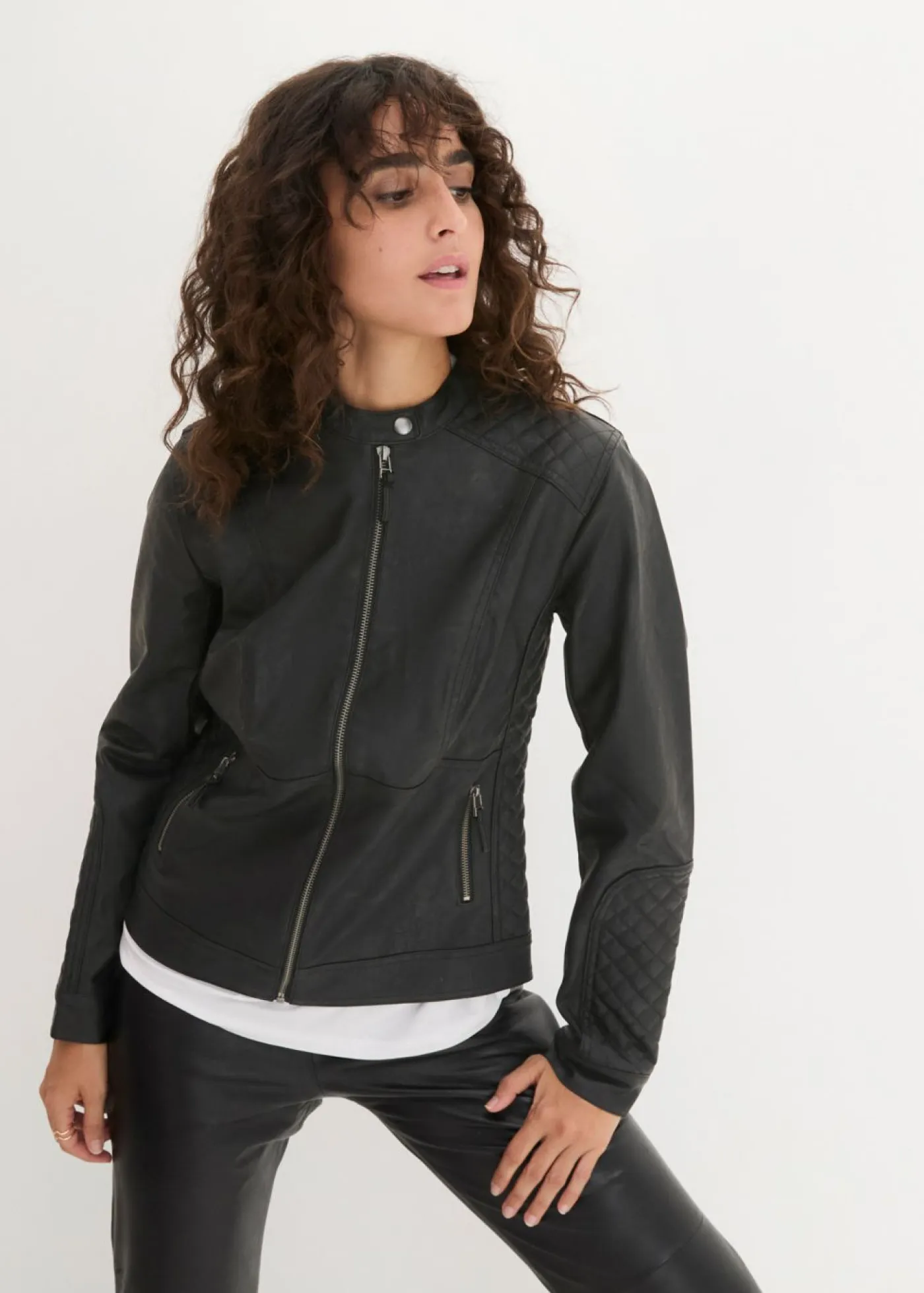 bonprix bonprix Chaquetas Y Abrigos>Cazdora motera de polipiel Negro